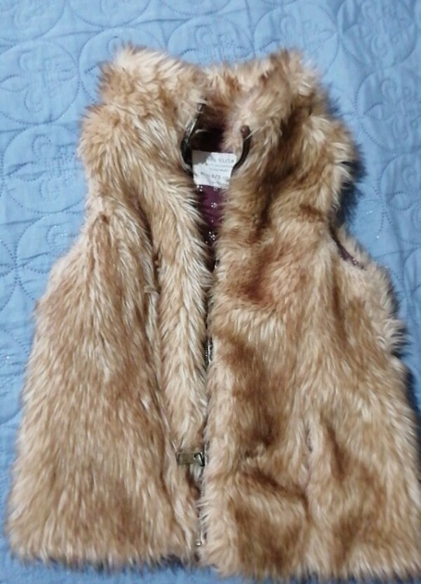 Kız çocuk kürk yelek - Görsel 2