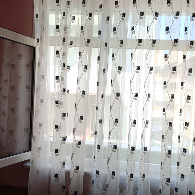 Gri Nakışlı Beyaz Modern Tül Perde - Görsel 4