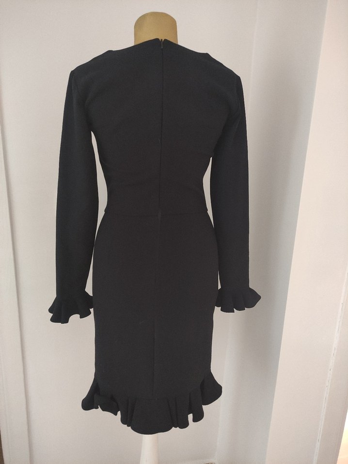 Uzun Kollu Siyah Elbise - Görsel 3