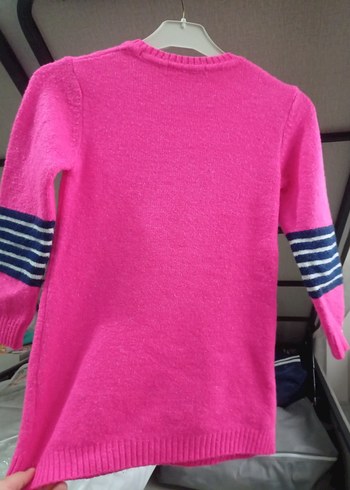 Diğer Kedi ve Fare Desenli Pembe Kız Triko Kazak tunik elbise