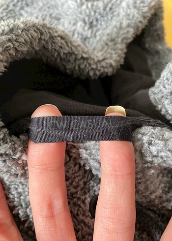 LC Waikiki Gri Peluş Kapüşonlu Triko Polar Sweatshirt