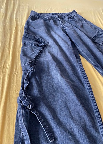 Gevşek Kesim Mavi Denim Kadın Pantolon