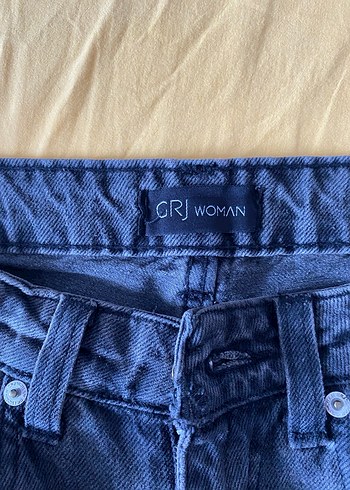 s Beden Gevşek Kesim Mavi Denim Kadın Pantolon