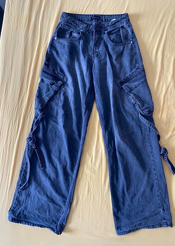 Diğer Gevşek Kesim Mavi Denim Kadın Pantolon