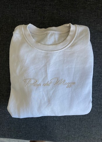 Beyaz Kadın Pamuklu Sweatshirt