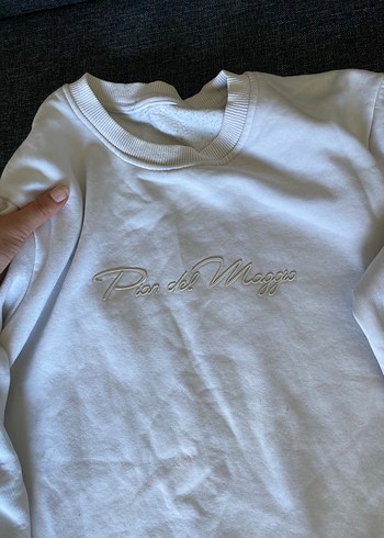 universal Beden Beyaz Kadın Pamuklu Sweatshirt