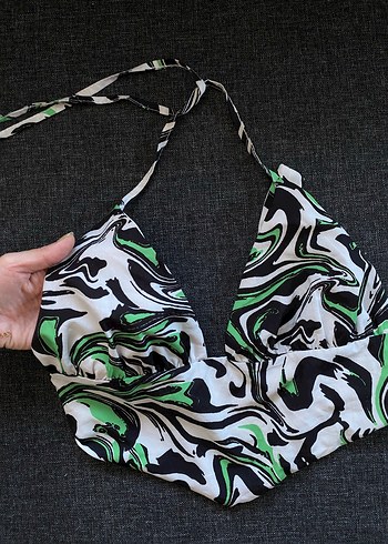Yeşil Batik Desenli Mini büstiyer