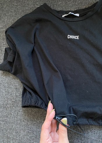 s Beden Siyah Kadın Kısa Kollu Crop Top