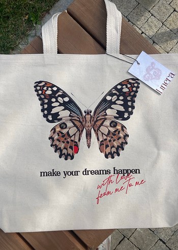 Beyaz Baskılı Pamuklu Bohem Kadın Çanta - Görsel 2