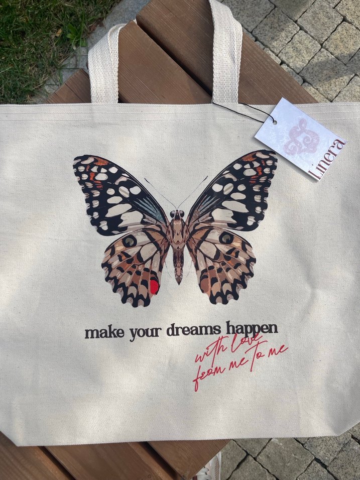 Beyaz Baskılı Pamuklu Bohem Kadın Çanta - Görsel 2