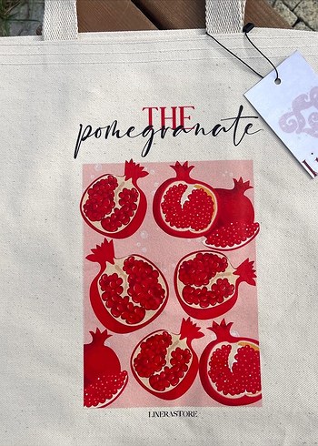 Nar Baskılı Kanvas Çanta - Görsel 2