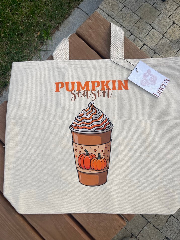 Baskılı Fermuarlı Kanvas Çantası - Görsel 2