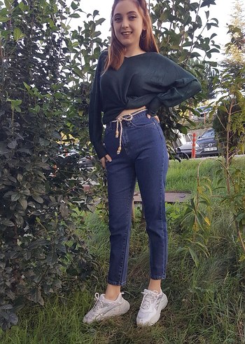 Rahat Kesim Midi Boy Denim Kadın Jean - Görsel 2