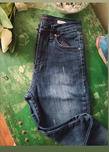 Koyu Mavi Kadın Denim Pantolon - Görsel 2