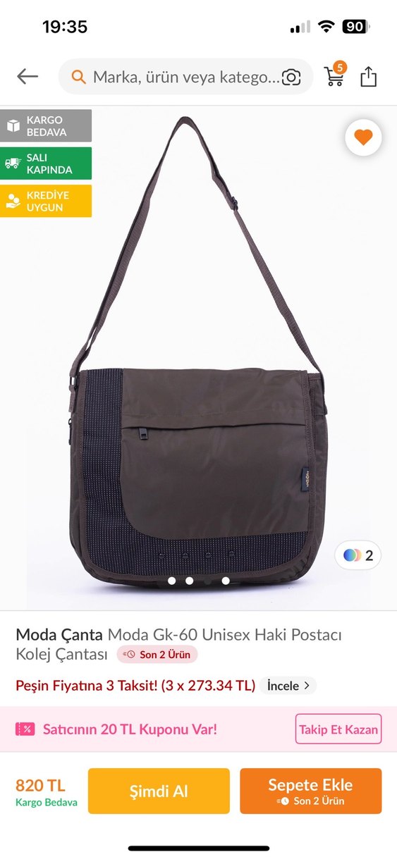 moda markalı postacı çanta - Görsel 2