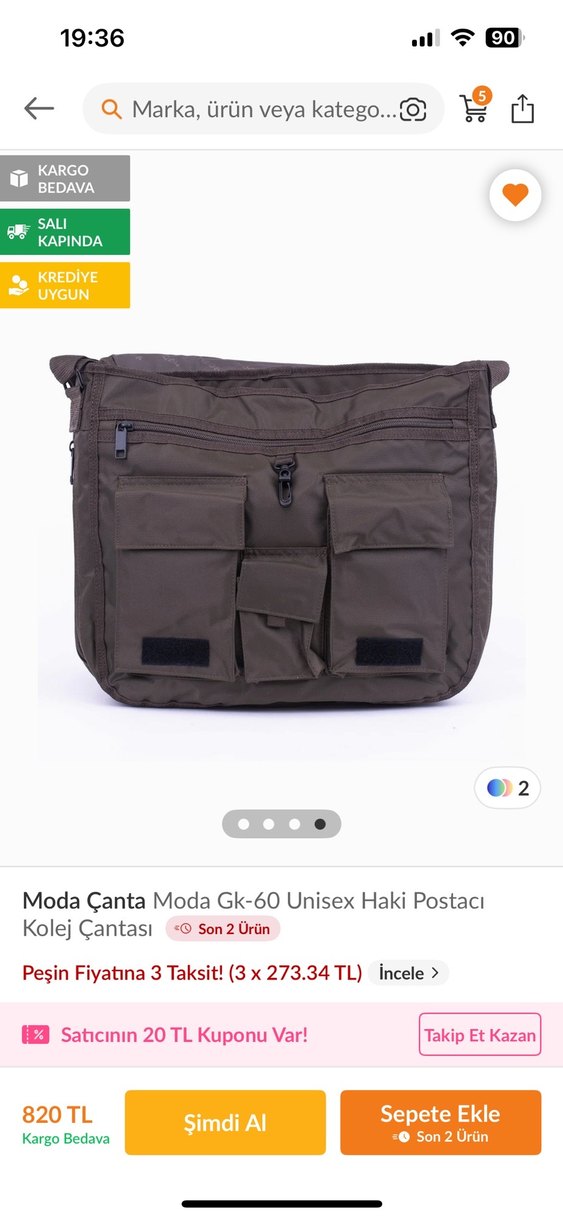 moda markalı postacı çanta - Görsel 3