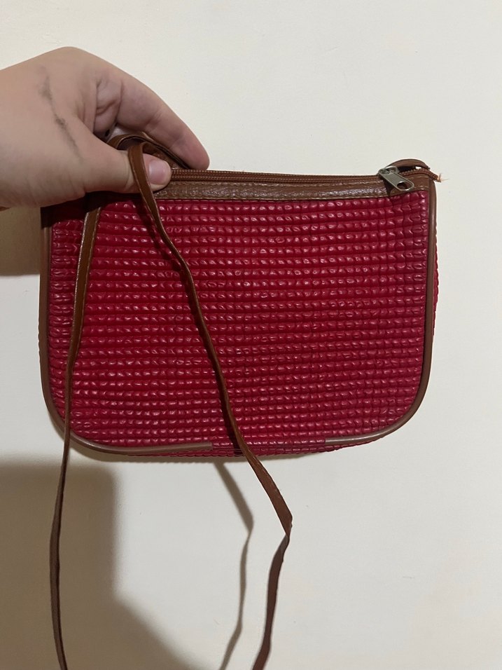 Kırmızı Deri Kadın Çanta - Görsel 3