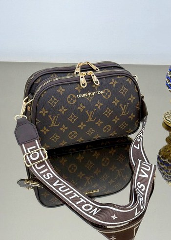 Beden Louis Vuitton Kahverengi Deri Baskılı Çapraz Çanta