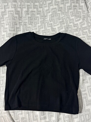 Dilvin Siyah Crop tişört