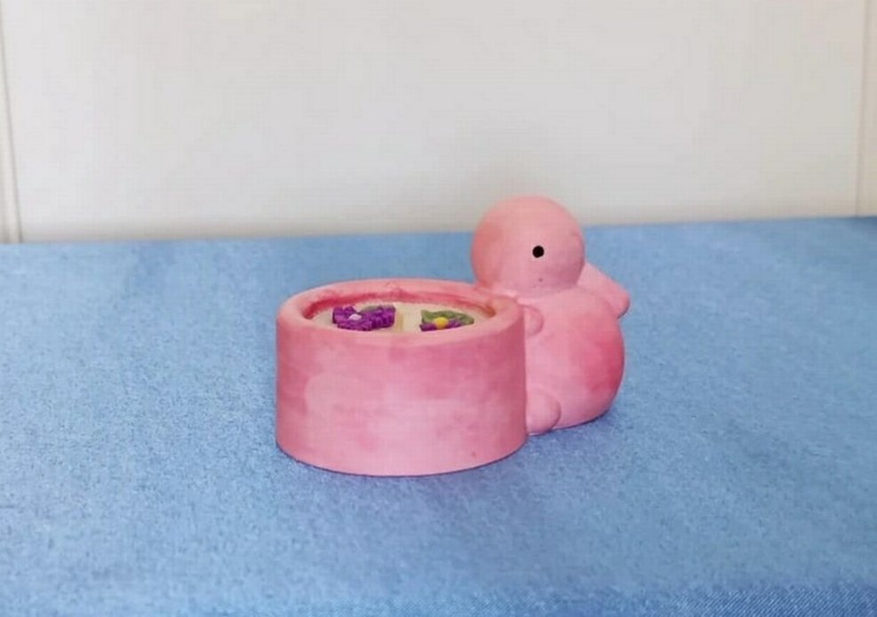 Pastel Renkli Tavşan Tasarımlı Mum - Görsel 2