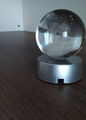 Bej Işıklı Cam Dekoratif Lamba - Görsel 2