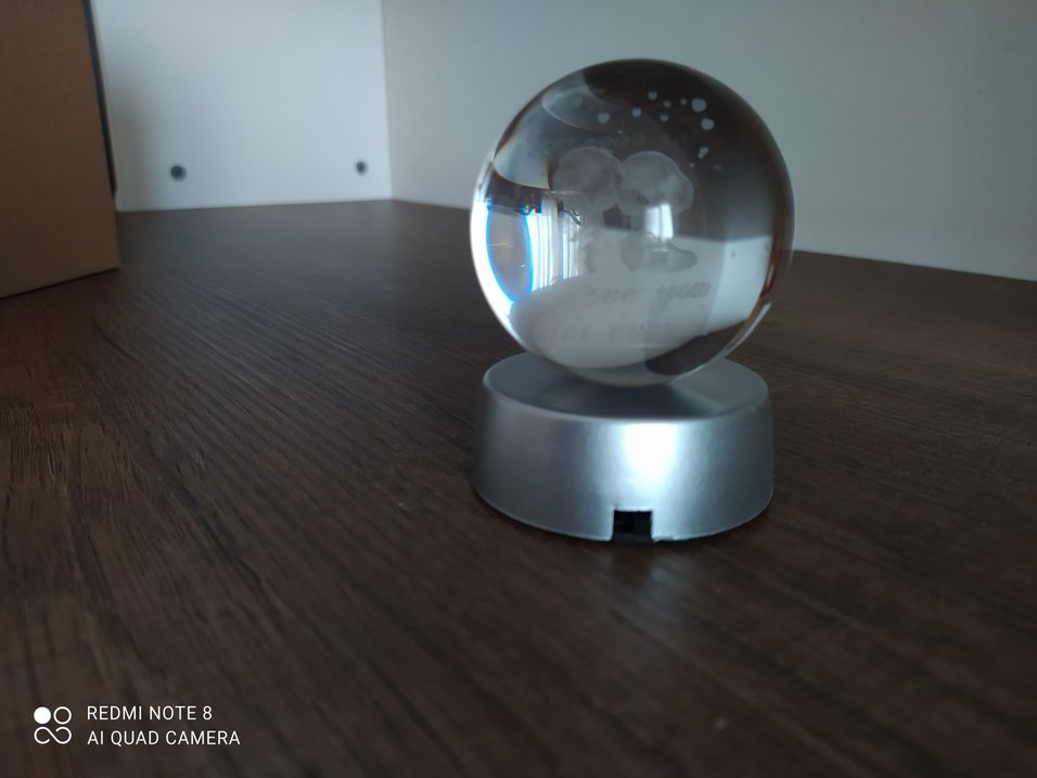 Bej Işıklı Cam Dekoratif Lamba - Görsel 2