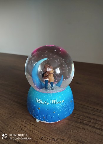 Mavi Renkli Ay Temalı Kar Küresi - Görsel 2