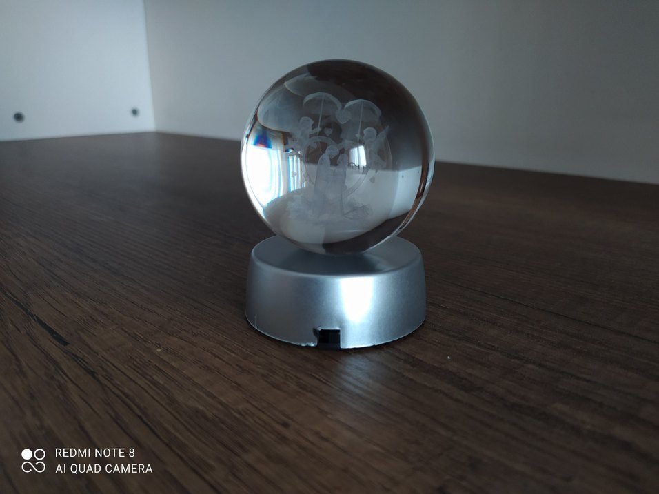 Mor Işıklı Kristal Küre Lamba - Görsel 2