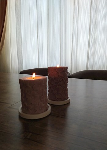 Çiçek Desenli Mumlar - Görsel 3