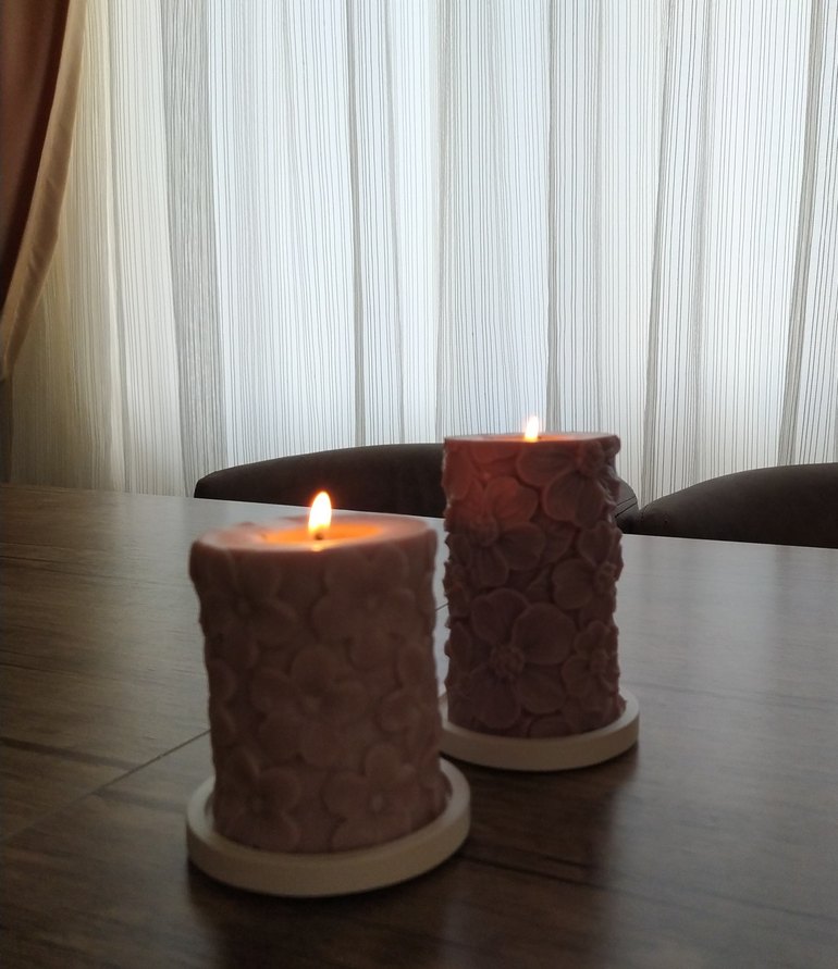 Çiçek Desenli Mumlar - Görsel 2