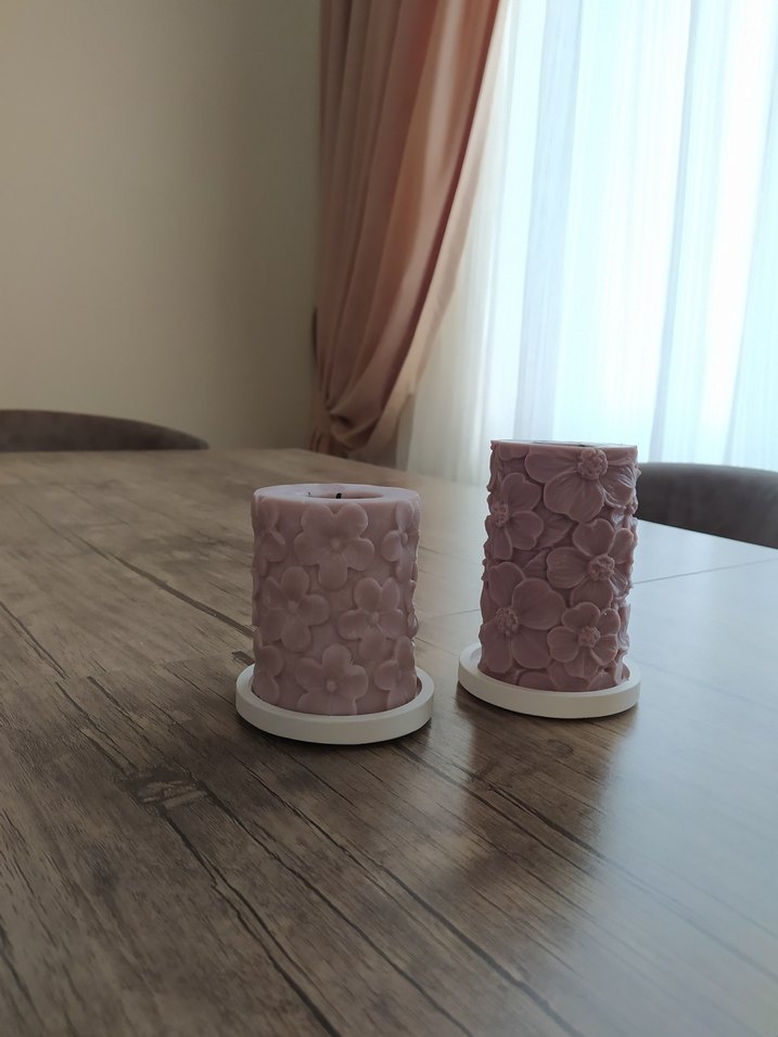 Çiçek Desenli Mumlar - Görsel 5