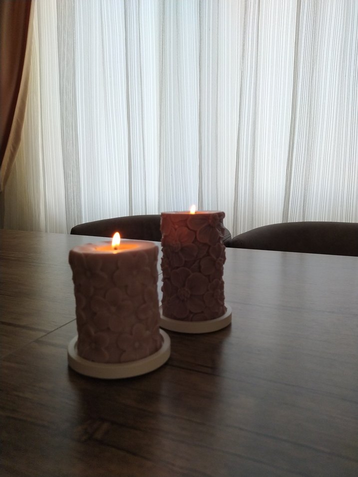 Çiçek Desenli Mumlar - Görsel 3