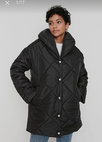 xs Beden Trendyolmilla kapitone mont siyah