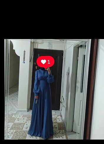Diğer Indigo mavi az kullanılmış tesettür abiye