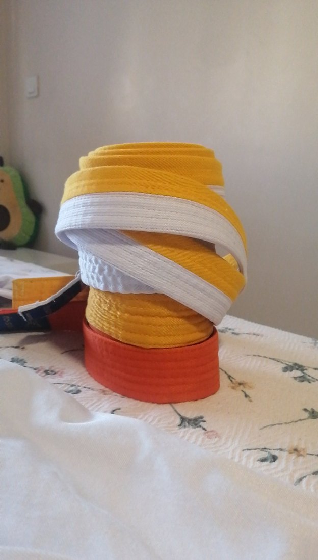 Beyaz Keten Midi Tulum, Kemerli, Kısa Kollu aekido takım kuşaklı - Görsel 4