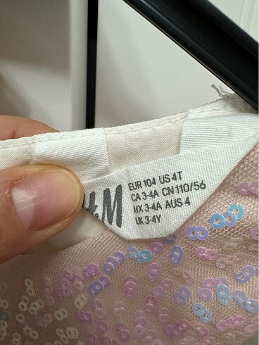 4 Yaş Beden pembe Renk H&M pullu tütülü elbise