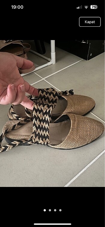 Diğer Hasır bilekten bağlamalı sandalet
