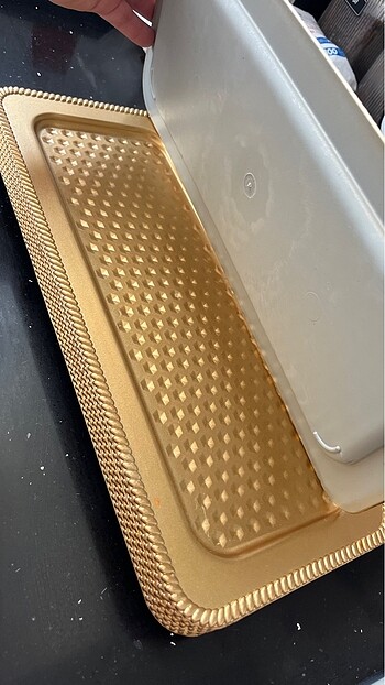  Beden Dikdörtgen gold tepsi