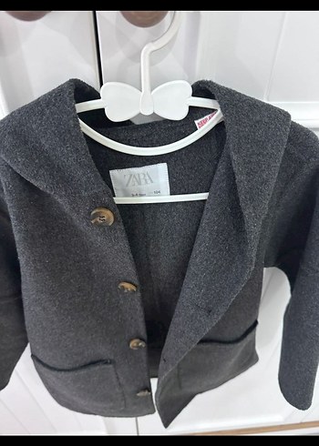 Gri Erkek Çocuk Yün Düğmeli Kaban - Görsel 2