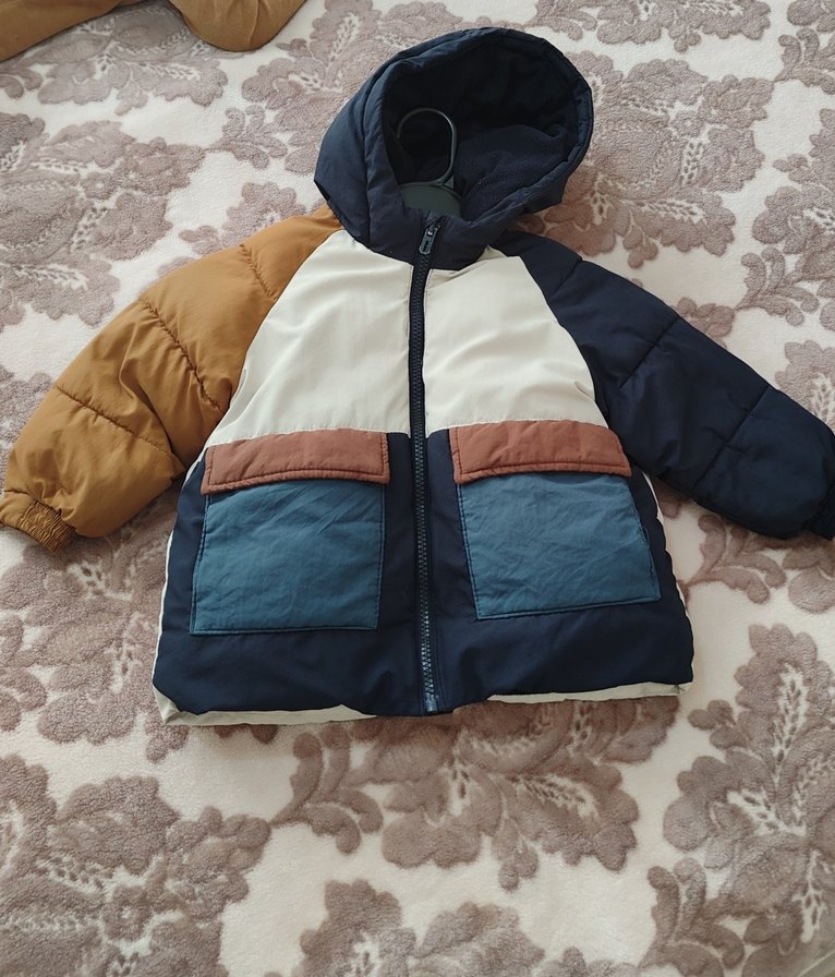 Zara E Çocuk Çok Renkli Kapüşonlu Mont - Görsel 4