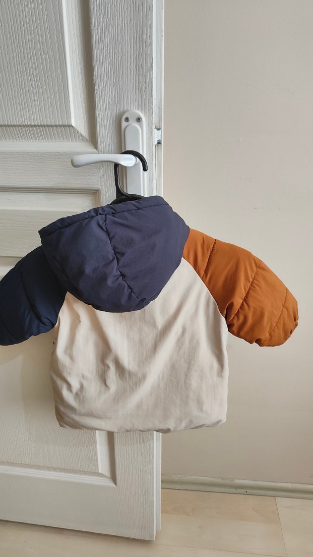 Zara E Çocuk Çok Renkli Kapüşonlu Mont - Görsel 2