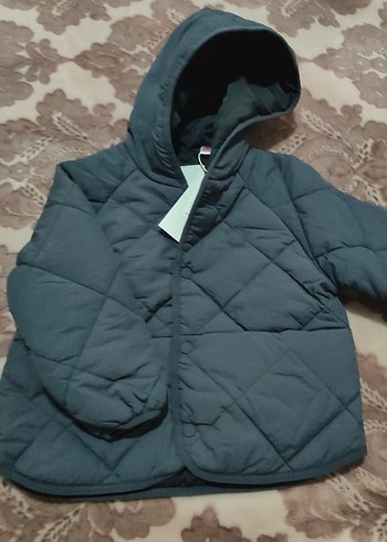 Zara Kapüşonlu Gri Düğmeli Çocuk Mont - Görsel 4