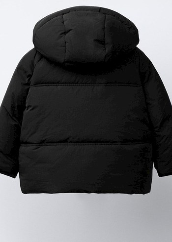 Zara Çocuk Siyah Kapüşonlu Şişme Mont - Görsel 2