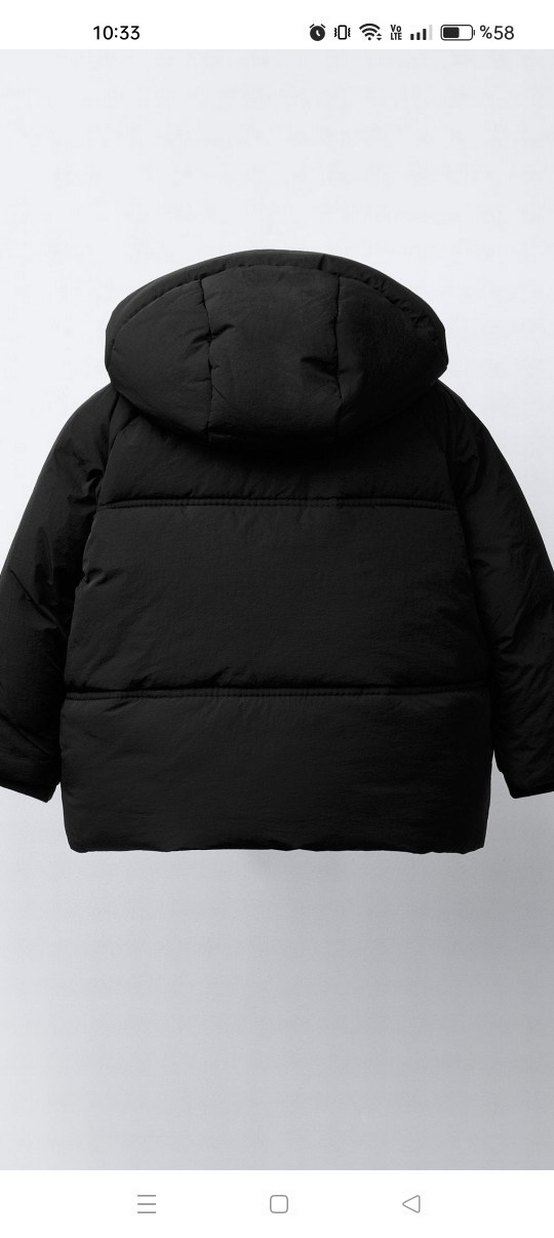 Zara Çocuk Siyah Kapüşonlu Şişme Mont - Görsel 2