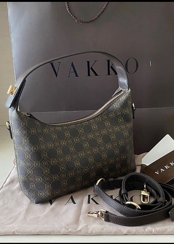 Vakko Kahverengi Deri Modern Klasik Çanta