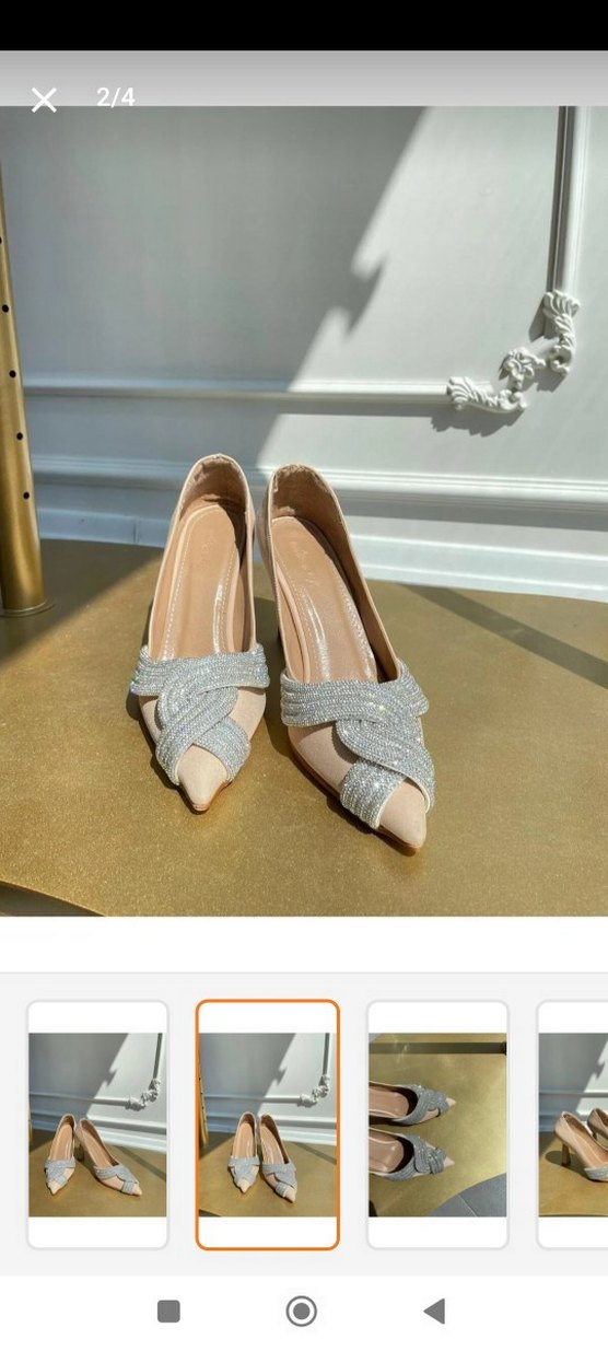 Bej Stiletto Topuklu Kadın Abiye Ayakkabı - Görsel 4