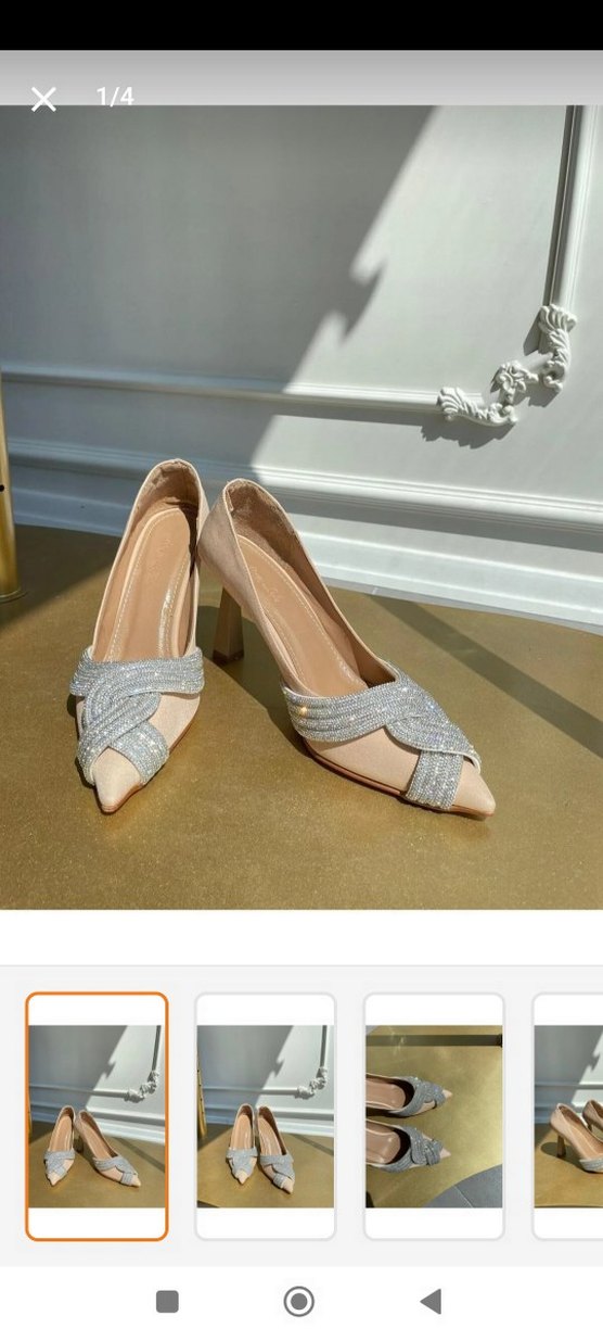 Bej Stiletto Topuklu Kadın Abiye Ayakkabı - Görsel 3