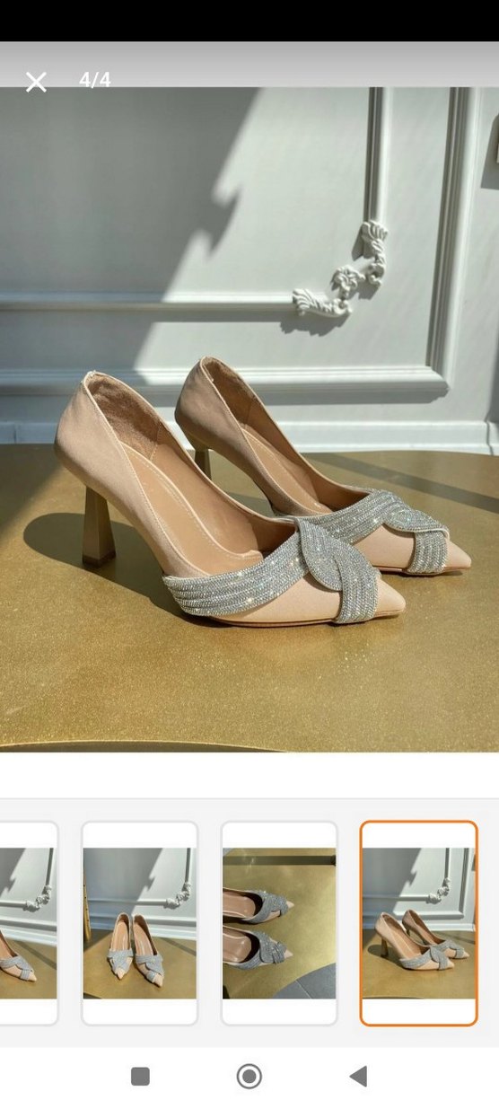 Bej Stiletto Topuklu Kadın Abiye Ayakkabı - Görsel 2