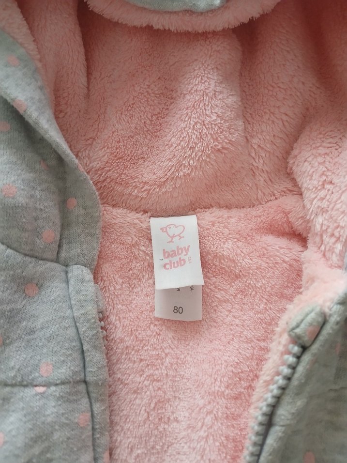 Kız Çocuk Kapüşonlu Gri Fermuarlı Sweatshirt - Görsel 2