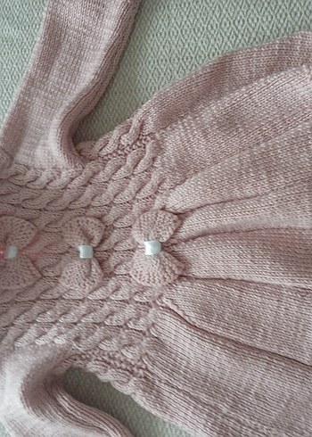 Kız Çocuk Pembe Örgü Hırka - Görsel 2